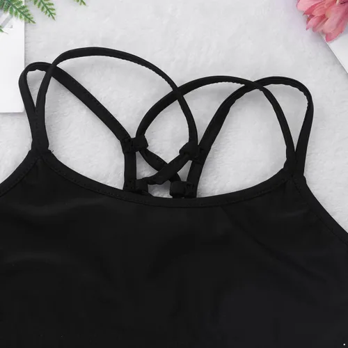Miniatura 5 de Sujetador de espalda cruzada para niñas grandes, camiseta corta sin mangas para ballet danza, entrenamiento, deportes, yoga