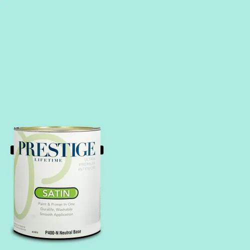 Miniatura 114 de Prestige Paints - Pintura exterior e imprimación en uno, 1 galón, plano, compatibilidad comparable con el color menta «Whipped Mint» de Behr