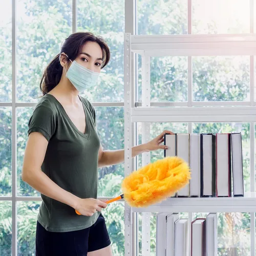 Miniatura 7 de Vesici 150 piezas de repuesto de plumero compatibles con Swiffer Dusters, repuesto desechable a granel grueso con 1 mango resistente para limpieza