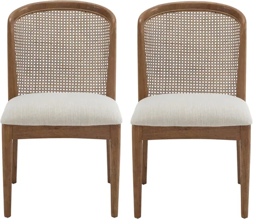Miniatura 3 de Christopher Knight Home Lilia - Juego de 2 sillas de comedor, silla de comedor moderna con tapicería de tela, sillas de cocina con marco de madera