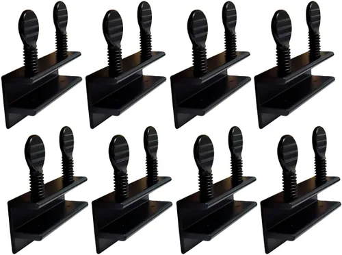 Miniatura 12 de QCAA Cerradura de Seguridad para Ventana Corredera Única Pequeña, Aluminio, Revestimiento Negro, Paquete de 4, Fabricado en Taiwán