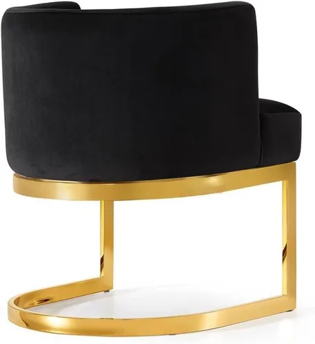 Miniatura 4 de Meridian Furniture Gianna Collection Modern Silla de comedor tapizada de terciopelo contemporáneo con marco de metal dorado pulido, 24 pulgadas