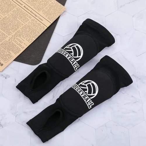 Miniatura 2 de Protector de muñeca de voleibol negro, 2 fundas de antebrazo de brazo de voleibol de 12 pulgadas con almohadillas protectoras de espuma y orificio
