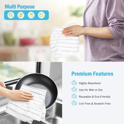 Miniatura 6 de AIDEA - Paños de limpieza de microfibra, muy suaves, altamente absorbentes, sin pelusas, sin rayones; para uso en el hogar, cocina, automóvil