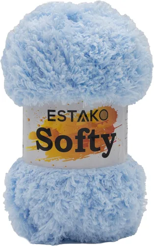 Miniatura 6 de Estako Softy 100% Poliéster Esponjoso Suave Grueso Peso #5 Hilado para Crochet y Tejido 3.52 oz (100 gr) 98 Yds (90 m) (9110 - Blanco)