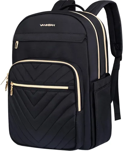 VANKEAN - Mochila para laptop de 17.3 pulgadas para mujeres y hombres, bolsa de trabajo de moda con puerto USB, mochilas impermeables para