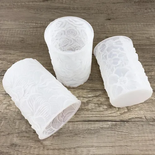 Miniatura 2 de 3 moldes de silicona para velas cilíndricas de flores para hacer velas, jabones, arcilla de resina ligera, decoración del hogar, manualidades
