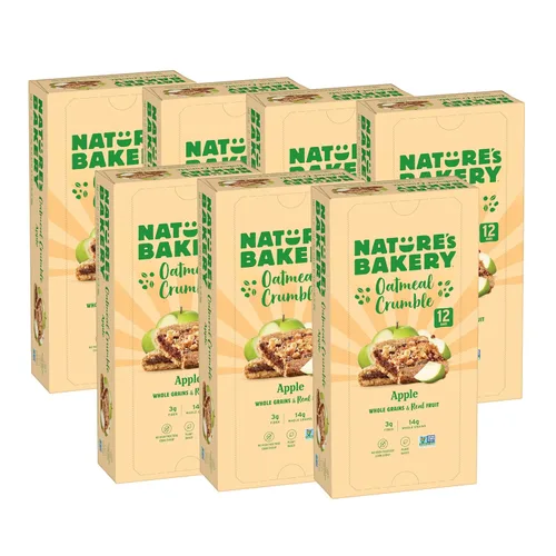 Miniatura 13 de Nature's Bakery Barras de desmoronamiento de avena, manzana, fruta real, veganas, sin OMG, barra de desayuno, 1 caja con 6 paquetes, 6