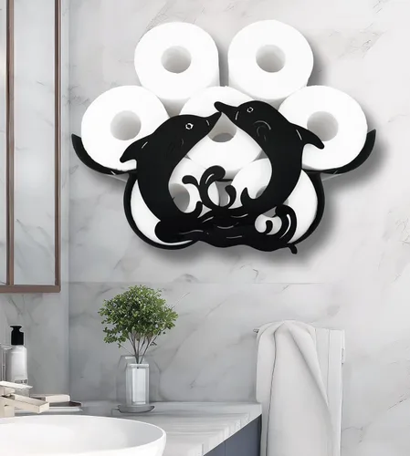 Miniatura 9 de Black Antler - Soporte de papel higiénico de metal, organizador de papel higiénico decorativo de metal para baños, capacidad para 8 rollos