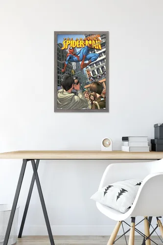 Miniatura 6 de Trends International Marvel Comics Spider-Man - Póster de pared definitivo, 14.725 x 22.375 pulgadas, versión enmarcada de madera de granero
