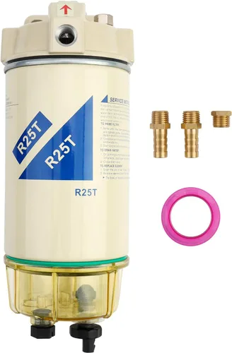 Conjunto separador de agua con filtro de combustible R25T │Compatible con motores diesel de la serie 245R de 10 micrones con accesorios │Reemplaza#