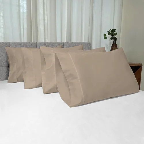 Miniatura 21 de Pizuna Juego de 2 fundas de almohada de 100 % algodón puro, tamaño estándar, color blanco, lujosas fundas de almohada de 400 hilos de satén