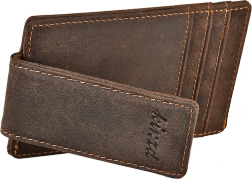 Miniatura 4 de Clip para dinero cartera de bolsillo frontal cartera delgada de cuero con bloqueo RFID fuerte imán Cartera RFID