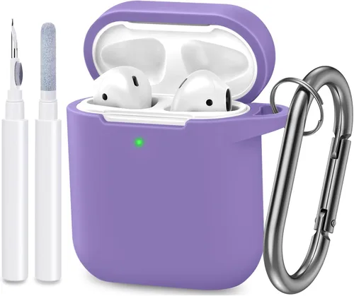 Miniatura 23 de Funda compatible con AirPods, cubierta protectora de silicona completa a prueba de polvo diseñada para Apple AirPods de 1.ª y 2.ª