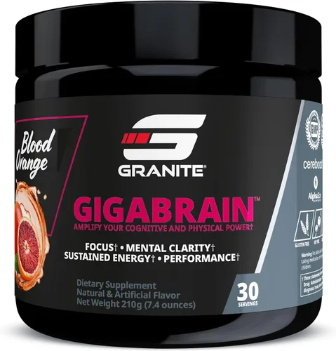 Miniatura 10 de Granite Neuro-Stim Brain - Fórmula nootrópica y energética, sabor a melocotón blanco, apoya el enfoque mental, claridad y rendimiento, vegano, sin