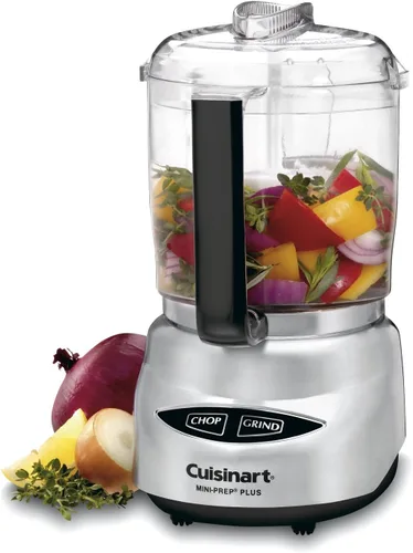 Cuisinart Mini Prep Plus - Procesador de alimentos, 4 tazas, acero inoxidable cepillado (brillante)