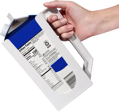 Miniatura 3 de Carton Caddy Soporte XL de cartón de leche de medio galón con asa, caja de jugo, botella de refresco y soporte de leche de medio galón con asa, sin