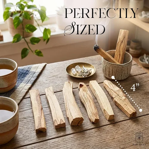 Miniatura 7 de Ancient VEDA Varillas de palo santo peruano 6 piezas con guía de sahumado – Alto contenido de resina, madera santa aromática de olor dulce
