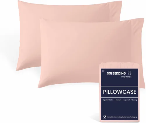 Miniatura 11 de SGI bedding Juego de 2 fundas de almohada estándar de 100% algodón egipcio, 1000 hilos, tejido de satén ultrasuave y lujoso, transpirable