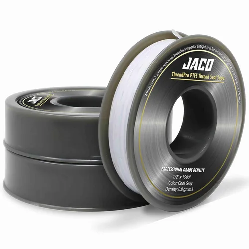 Miniatura 7 de JACO ThreadPro Cinta de sellado de rosca de alta densidad - 1/2 pulgada x 125 pies (Mega rollo) Sellador profesional de tubos de PTFE Cinta