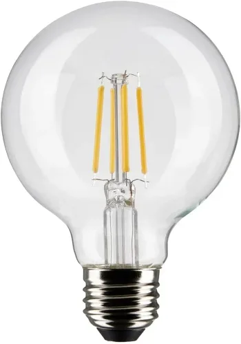 Satco Bombillas LED G25 de 6 W, 3000 K blanco suave, 500 lúmenes, base media E26, regulable, ubicación húmeda, paquete de 6