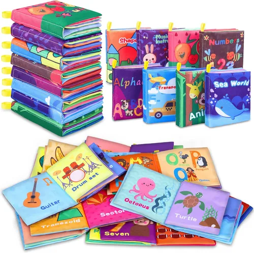 Libros de baño para bebés, tela suave no tóxica, juguetes de educación temprana, libros impermeables para bebés para niños pequeños, juguetes de