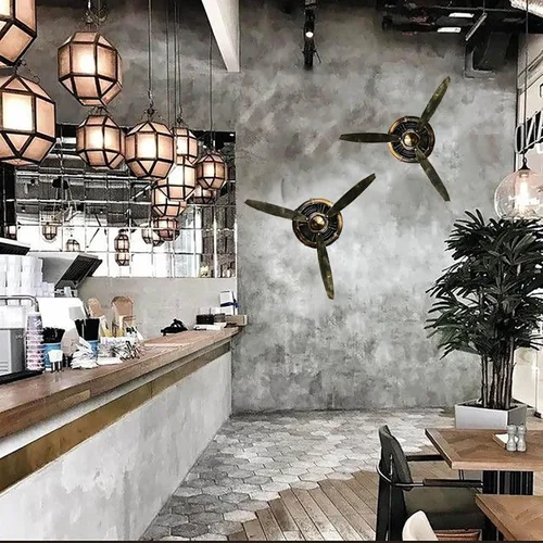 Miniatura 3 de Hélice de metal KTV para decoración de pared, estilo industrial retro, hélice mecánica montada en la pared, escultura de pared de hierro forjado 3D