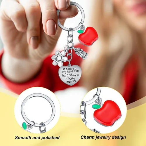 Miniatura 7 de Sureio Juego de 9 piezas de regalo de agradecimiento a los profesores, bolsas de supervivencia de flores, calcetines divertidos y llaveros