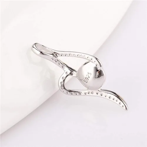 Miniatura 3 de Colgantes trenzados para joyería de perlas de plata esterlina, diseño colgante de montaje para joyería de moda, Metal, Circonita Cúbica
