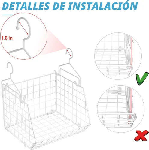 Miniatura 7 de X-cosrack Organizador de armario plegable de 3 niveles, estantes de ropa con 5 ganchos en S, para montaje en pared y armario de alambre para Blanco