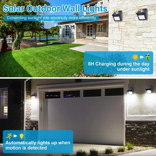 Miniatura 5 de Luposwiten Luces solares para exteriores, 28 LED, luces solares con sensor de movimiento con ángulo de movimiento de 125°, impermeable, IP65