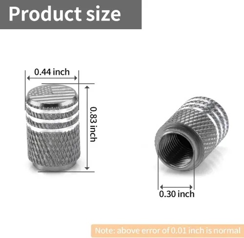 Miniatura 2 de SINGARO Tapón de válvula de bandera estadounidense, 12 tapas de neumático selladas de goma de aleación de aluminio, universal para automóviles, Rojo