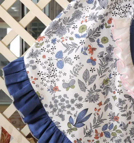 Miniatura 4 de CRB Fashion Delantal para cocinar y hornear para mujeres Delantales de cocina para mujer y señora con bolsillo, Azul marino, Talla única