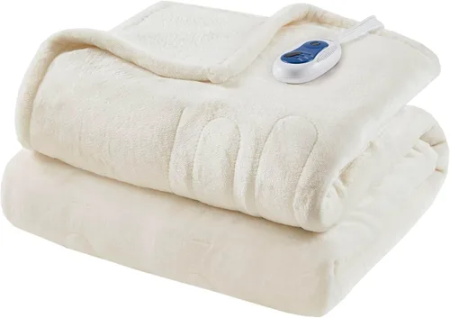 Miniatura 38 de Beautyrest Manta térmica, manta eléctrica, suave, cálida y reversible, manta térmica Sherpa para oficina, sofá, 3 ajustes de calor, apagado