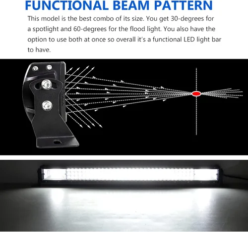 Miniatura 6 de SKYWORLD 22 pulgadas 270 W triple fila 7D LED barra de luz de trabajo Spot Flood Combo Beam DC 12V-24V 6000K impermeable vehículos todoterreno 4x4
