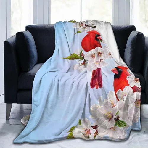 Miniatura 13 de Perinsto Manta floral de crisantemo rojo y rosa, ultra suave y cálida para todas las estaciones, manta decorativa de vellón para cama, silla