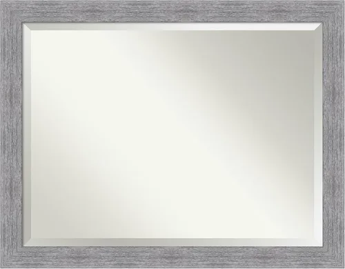 Miniatura 20 de Amanti Art Brown Wall Mirror 25x21 Bark Rustic Char Rectangle Bathroom Mirror for Wall Decor Living Room, Small Rustic Farmhouse Frame, Hangs