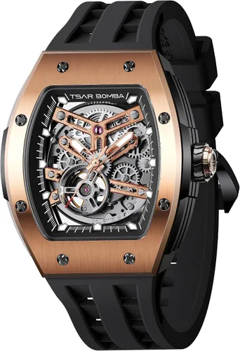 Miniatura 20 de TSAR BOMBA Relojes automáticos para hombre, 164.0 ft, impermeable, reloj mecánico japonés, reloj mecánico para hombre, movimiento Tonneau, caja