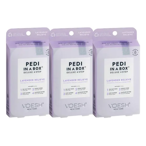 Miniatura 5 de VOESH Pedi in a Box - Potenciador de energía de eucalipto de 4 pasos, paquete de 3, juego de pedicura, pedicura en casa, pedicura de spa, remojo