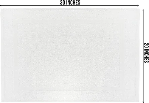 Miniatura 2 de Paquete de 6 toallas de baño blancas de 20 x 30 pulgadas, tapetes de baño económicos de hotel para piso de baño, calidad de hotel y tapetes de baño