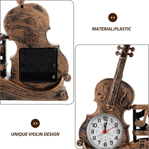 Miniatura 3 de Garneck Portalápices para violín Decoraciones para Salas De Casa Librería Estante Modelo Violín Figuras Papelería Madera Portalápices Hierro