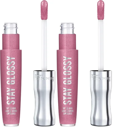 Miniatura 28 de Rimmel Stay Glossy Brillo de labios - Fórmula ligera y no pegajosa para color y brillo de labios - 130 Blushing Belgraves,.18oz Belgraves sonrojados