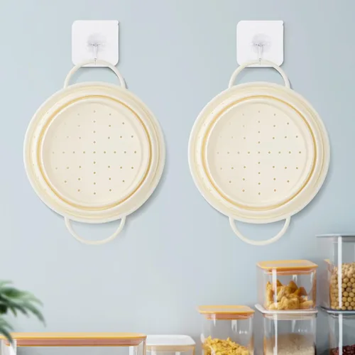 Miniatura 6 de Kkioiome Coladores y coladores, colador plegable de silicona para fregadero, 13 pulgadas, coladores y coladores para cocina, escurridor grande