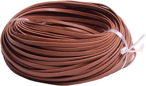 Miniatura 23 de Cuerda de cuero genuino de 21 yardas, cuerda plana de cuero trenzado para hacer joyas, collares, pulseras, cordones de zapatos, correas de bolsa