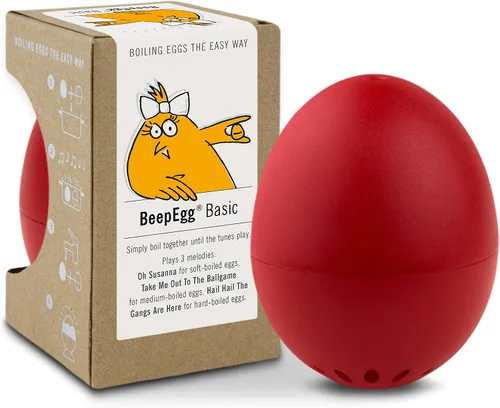 Brainstream Beepegg - Temporizador de huevo básico, rojo