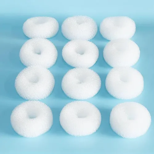 Miniatura 10 de SQULIGT Juego de 12 piezas para hacer moños para el cabello, para niñas y mujeres, herramienta de dona para cabello corto y fino