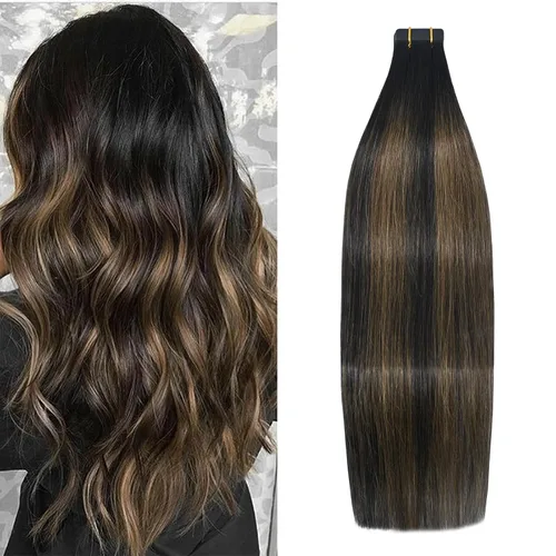 Miniatura 18 de WindTouch Extensiones de cabello humano con cinta adhesiva, color rojo, 20 unidades, 14 pulgadas, #rojo, 1.06 oz