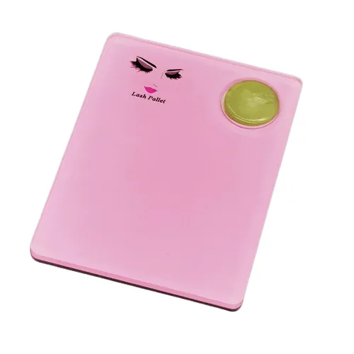 Miniatura 6 de Paleta de extensión de pestañas acrílicas 2 en 1 + juego de piedra de jade redonda, almohadilla de injerto de pestañas, bandeja de pestañas (rosa)