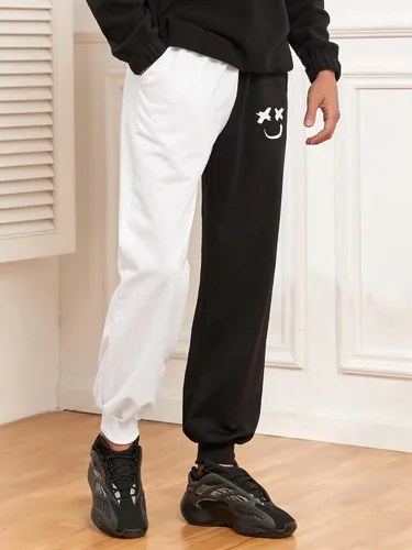 Miniatura 5 de ZAFUL Pantalones cargo con cordón y bolsillo lateral con estampado de letras para hombre