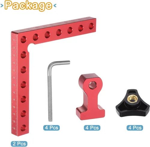 Miniatura 5 de HARFINGTON Juego de 2 abrazaderas de esquina de 90 grados y 6 pulgadas de ángulo recto para carpintería, herramienta cuadrada de posicionamiento